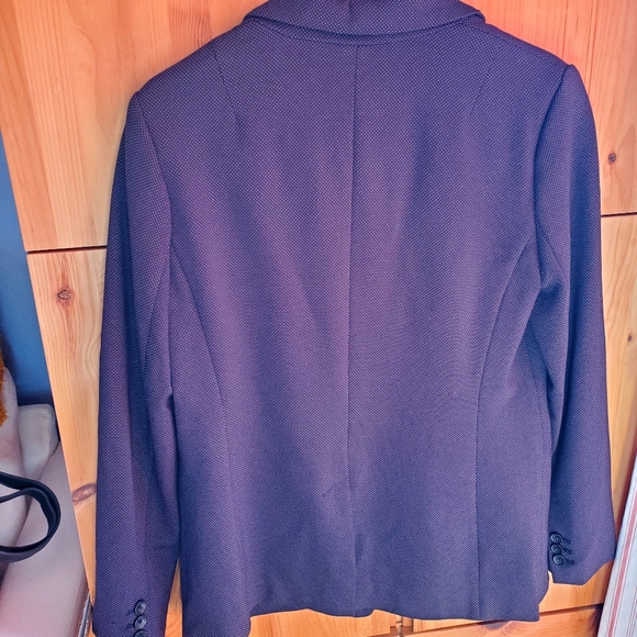 Banana Republic Women's Dark Navy Spotted Knit Blazer size 10 - Picture 5 of 6